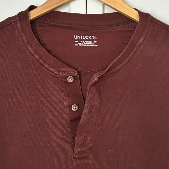 UNTUCKit Men’s Size XL Long Sleeve Henley Pullover Sweater - Picture 8 of 12